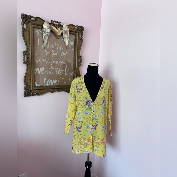 Vintage Gianni Versace Yellow Floral Top